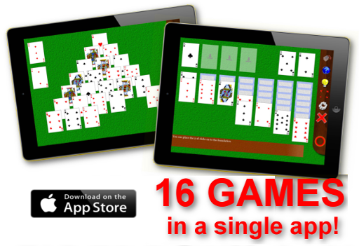 16 Solitaire Games in a single iPad app!